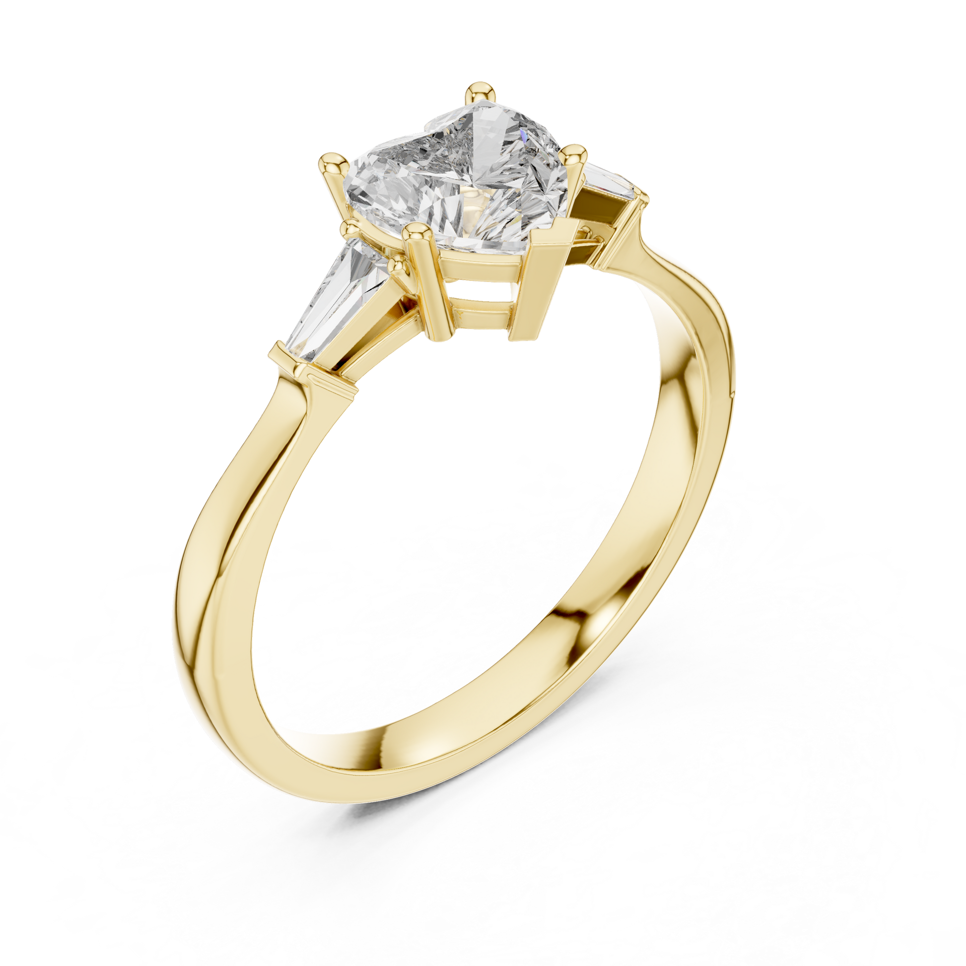 Round Side Stone Lab Grown Diamond Ring