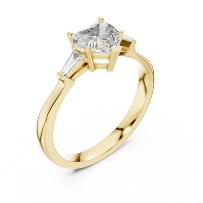 Round Side Stone Lab Grown Diamond Ring