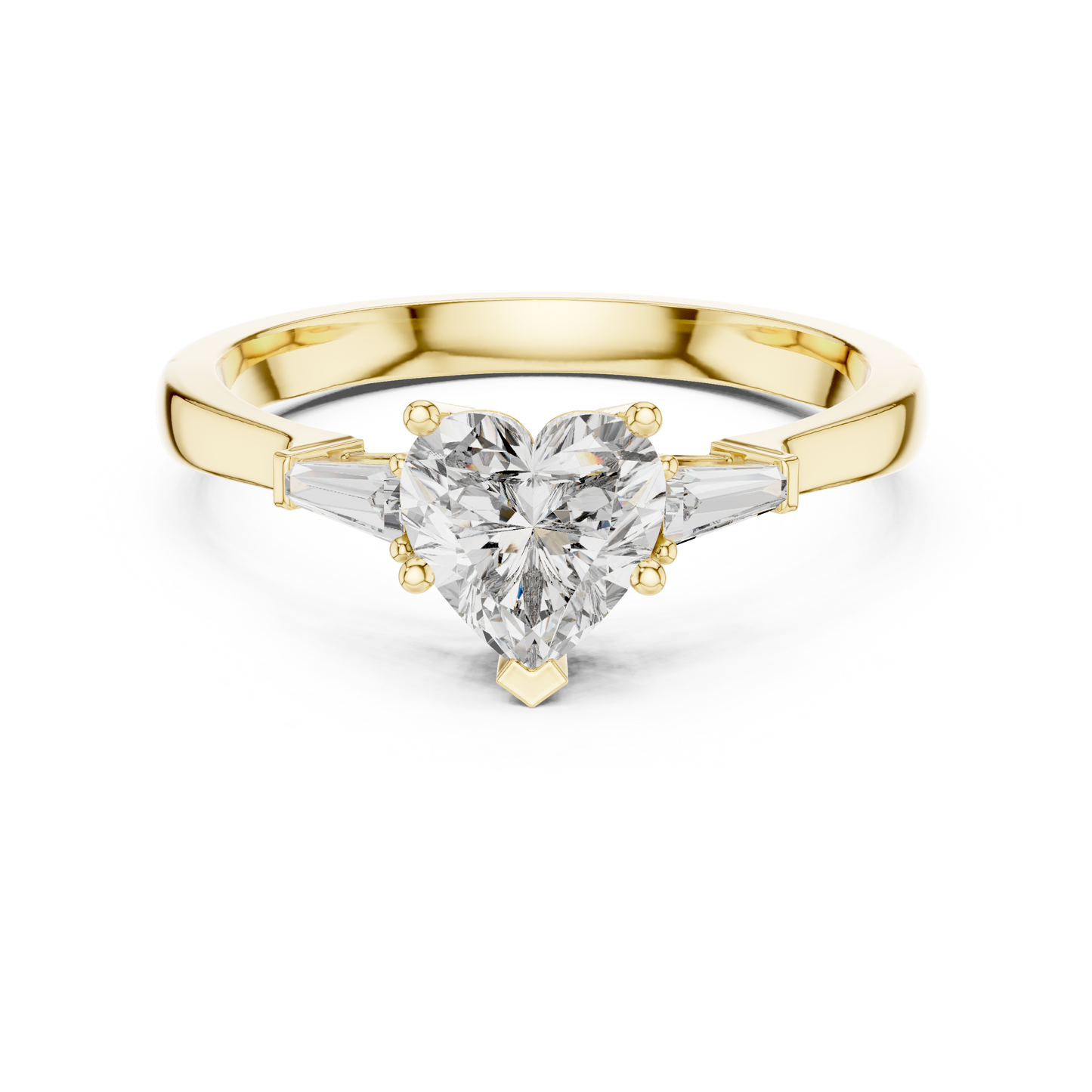 Round Side Stone Lab Grown Diamond Ring
