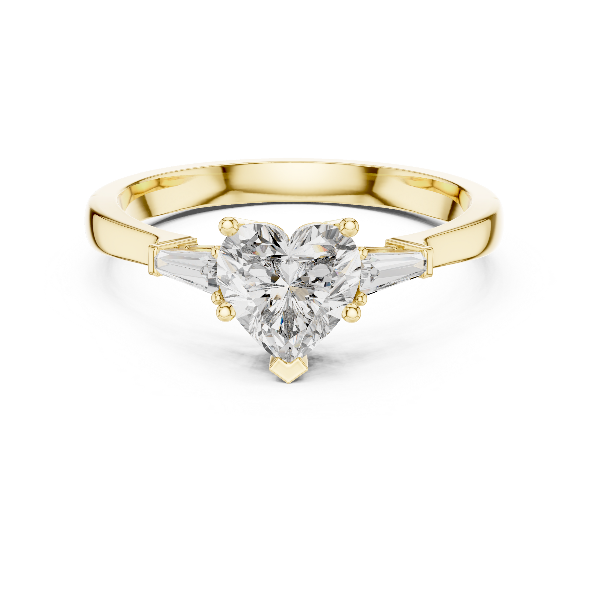 Round Side Stone Lab Grown Diamond Ring