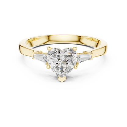 Round Side Stone Lab Grown Diamond Ring