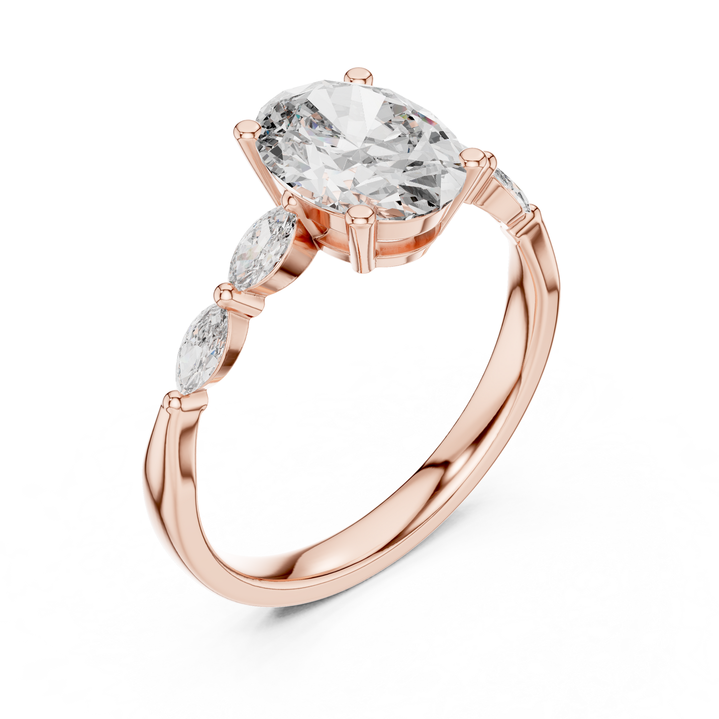 Pear Side Stone Lab Grown Diamond Ring