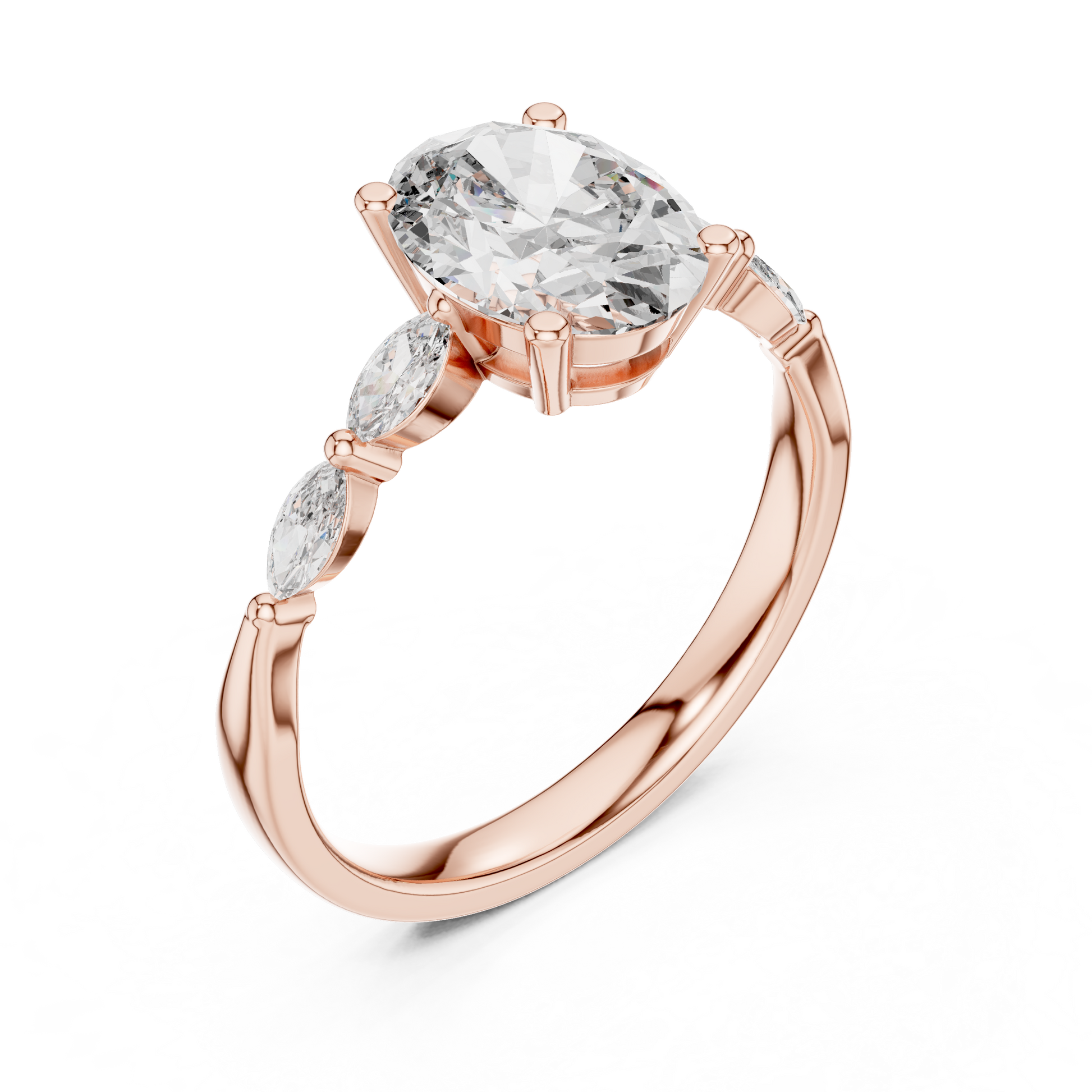 Pear Side Stone Lab Grown Diamond Ring