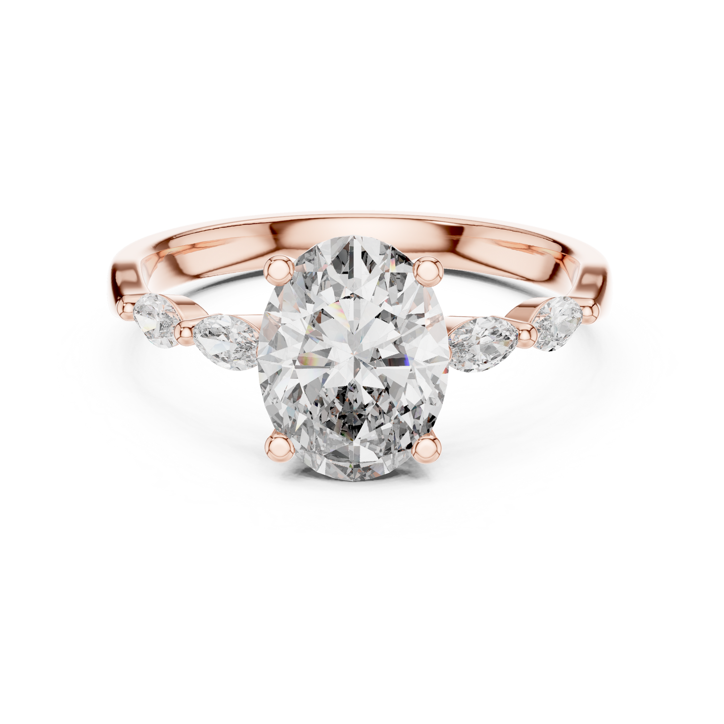 Pear Side Stone Lab Grown Diamond Ring