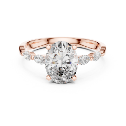 Pear Side Stone Lab Grown Diamond Ring