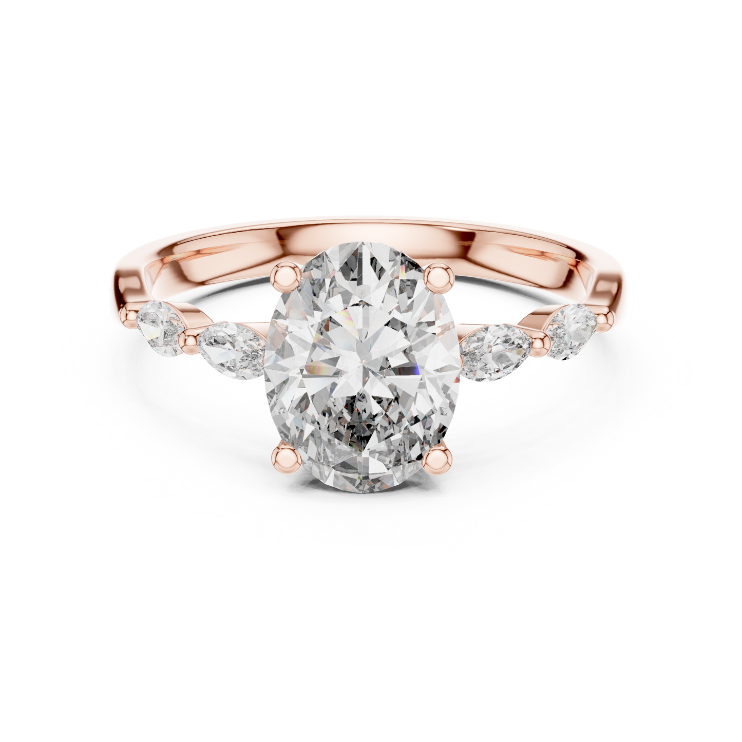 Pear Side Stone Lab Grown Diamond Ring
