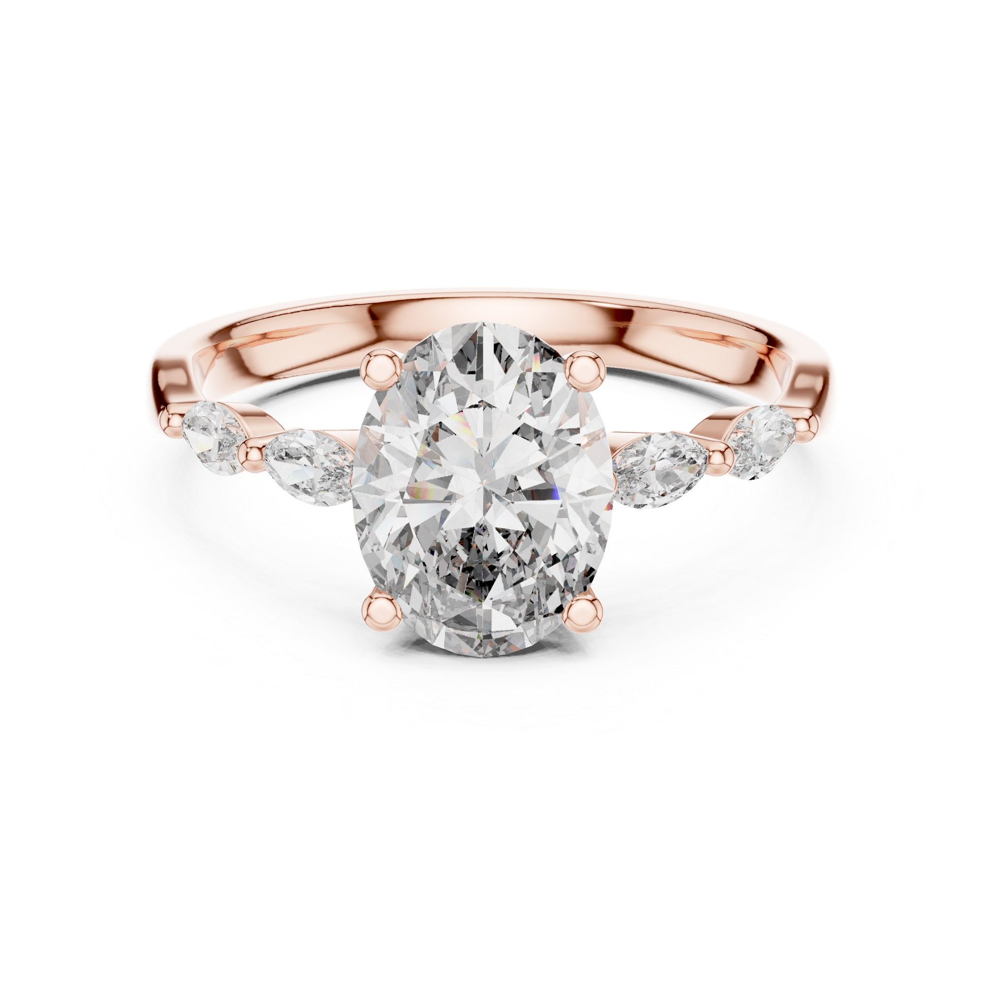 Pear Side Stone Lab Grown Diamond Ring