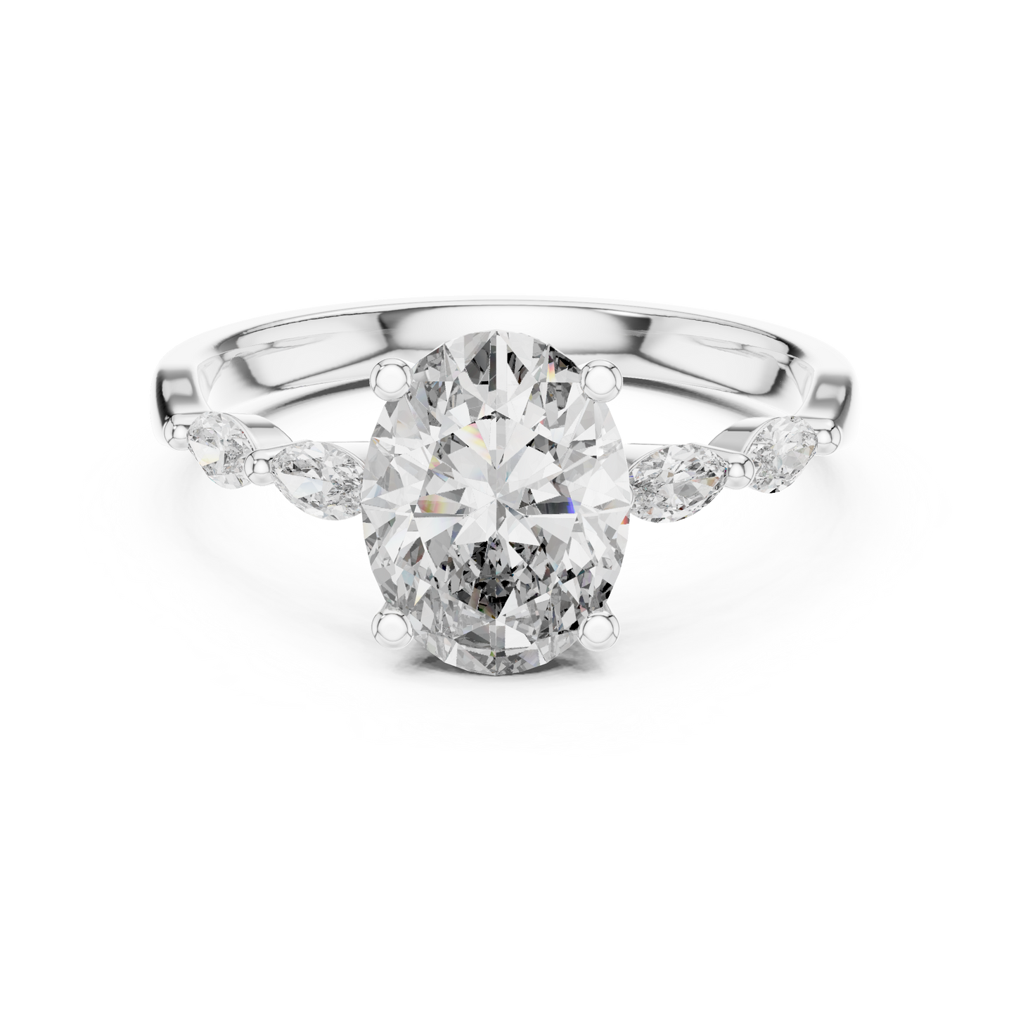 Pear Side Stone Lab Grown Diamond Ring