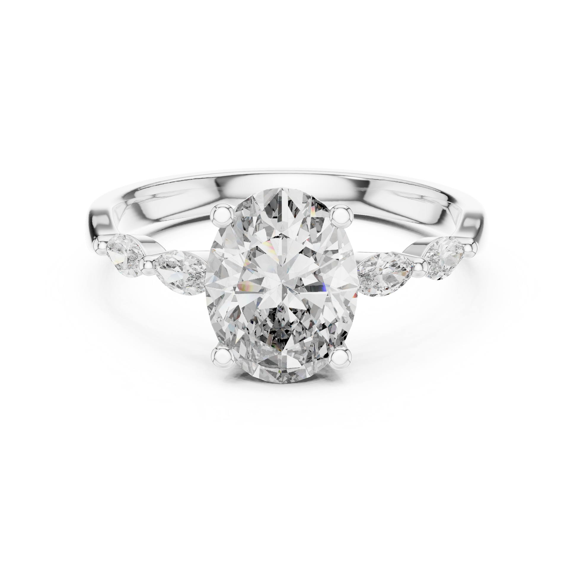 Pear Side Stone Lab Grown Diamond Ring