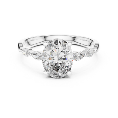 Pear Side Stone Lab Grown Diamond Ring