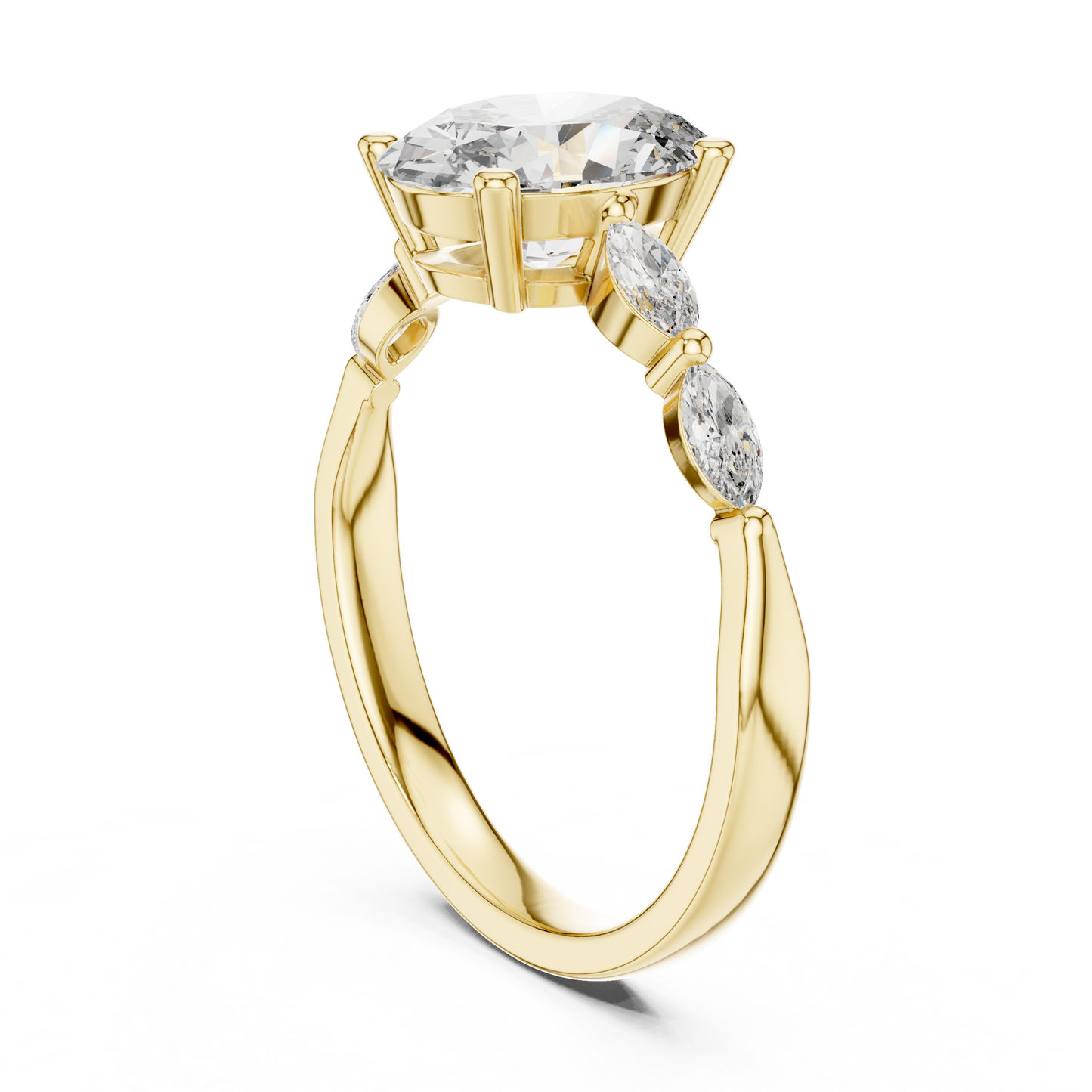 Pear Side Stone Lab Grown Diamond Ring