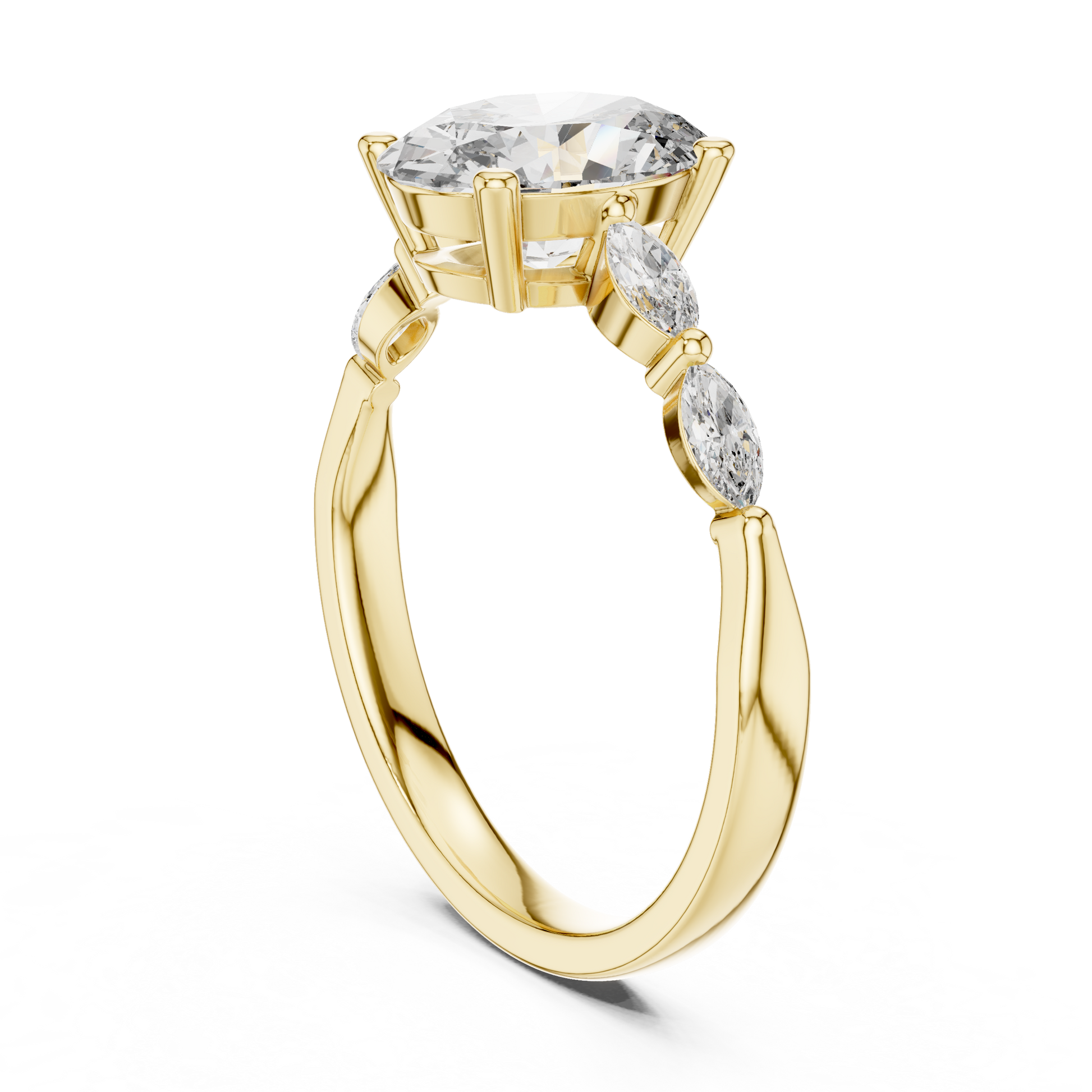 Pear Side Stone Lab Grown Diamond Ring