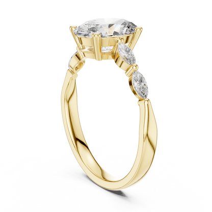 Pear Side Stone Lab Grown Diamond Ring