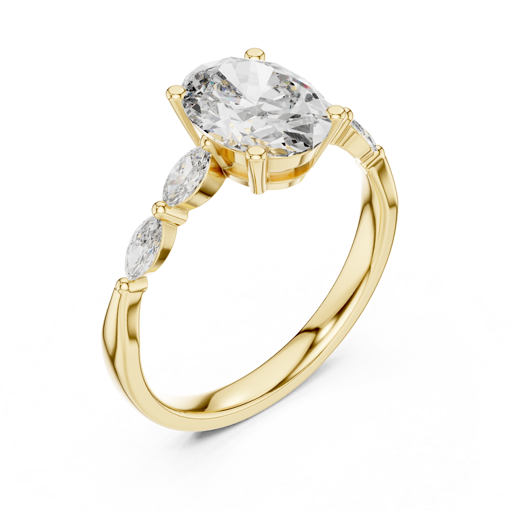 Pear Side Stone Lab Grown Diamond Ring
