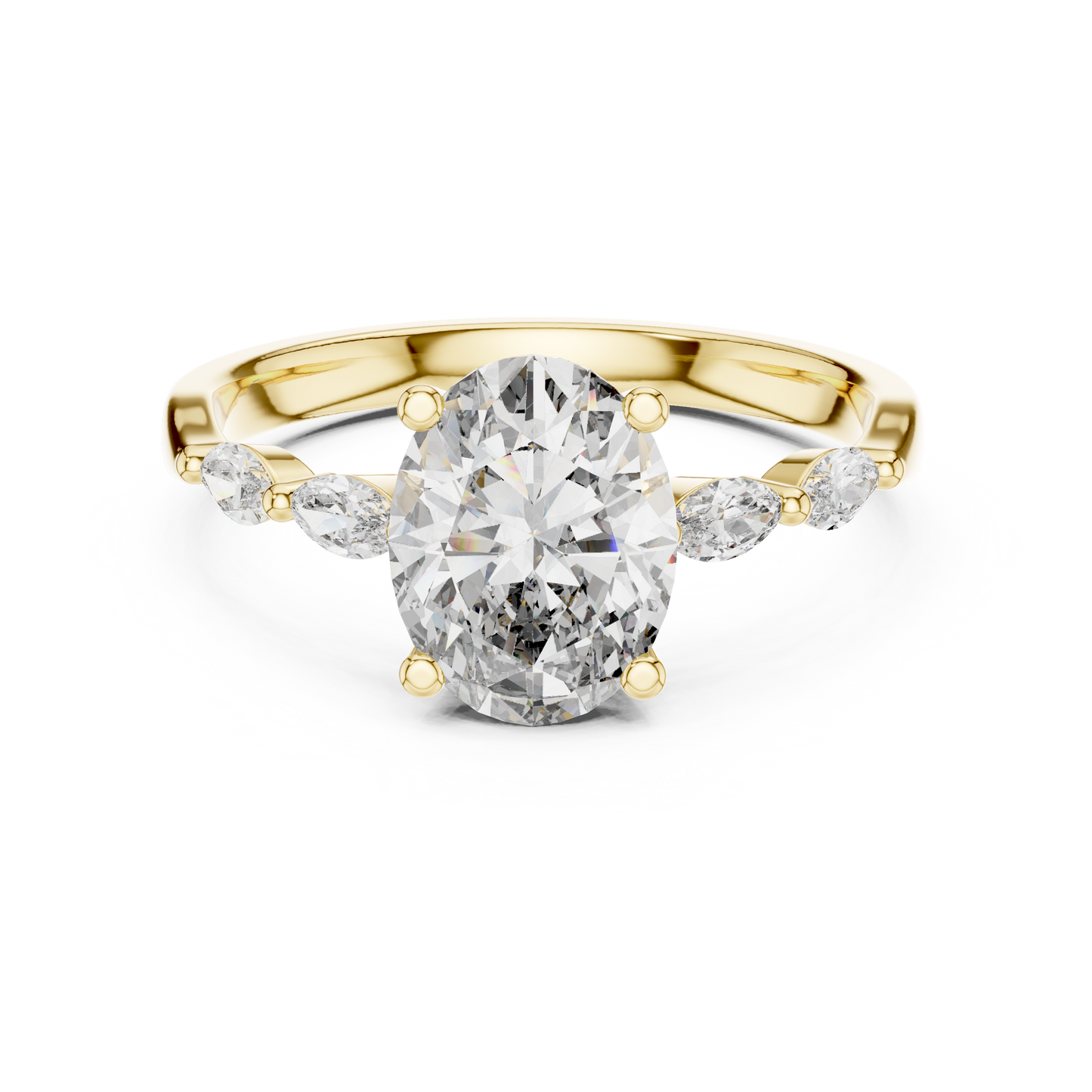 Pear Side Stone Lab Grown Diamond Ring