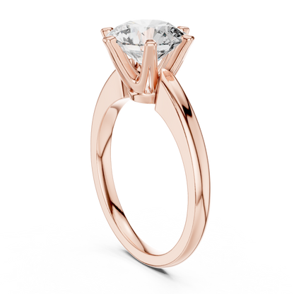 Round Solitaire Lab Grown Diamond Ring