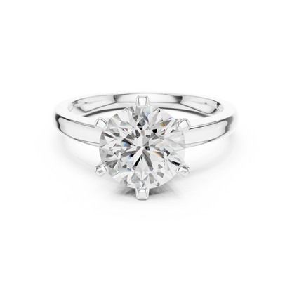 Round Solitaire Lab Grown Diamond Ring