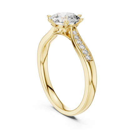 Round Side Stone Lab Grown Diamond Ring
