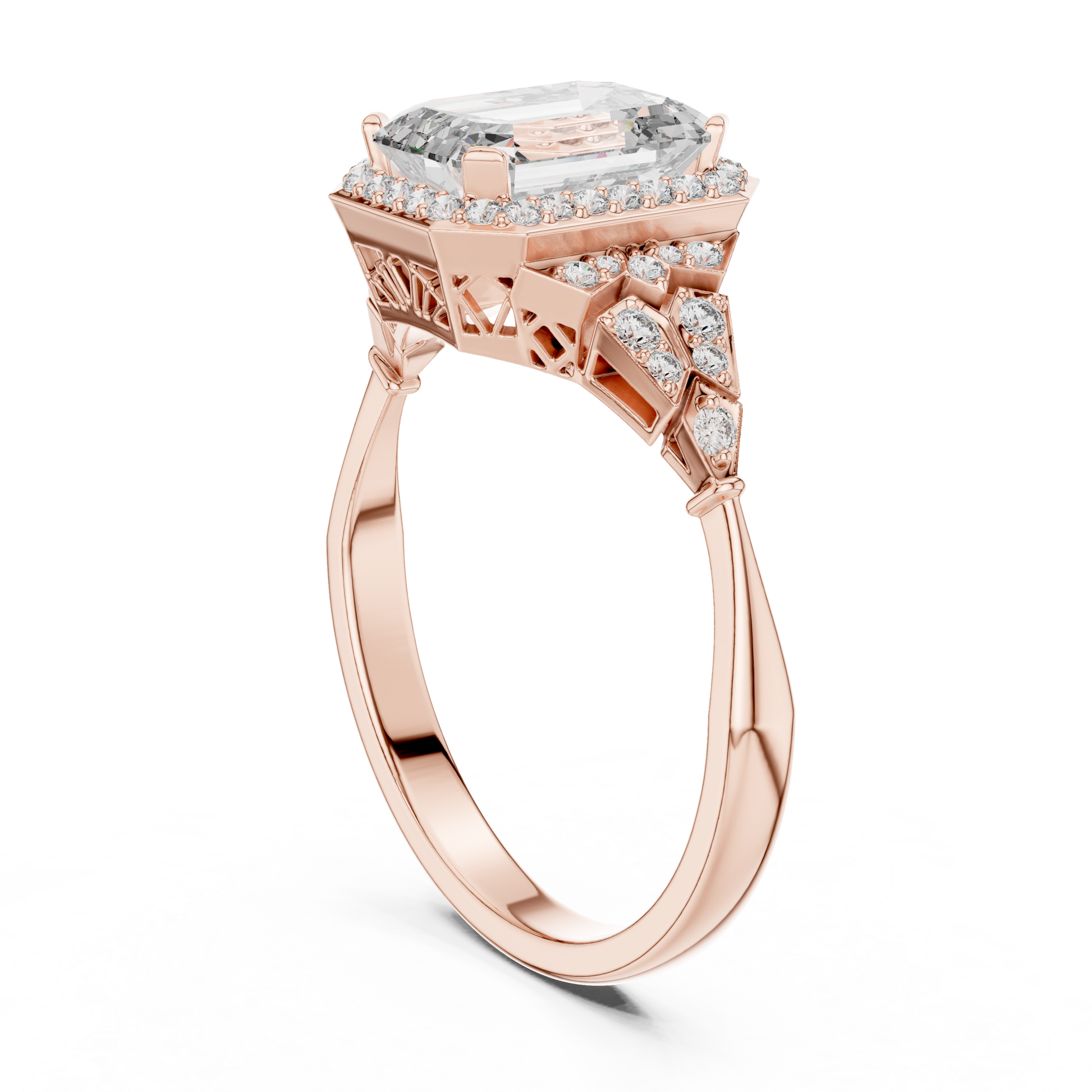Mixed Shape Lab Grown Diamond Halo Ring