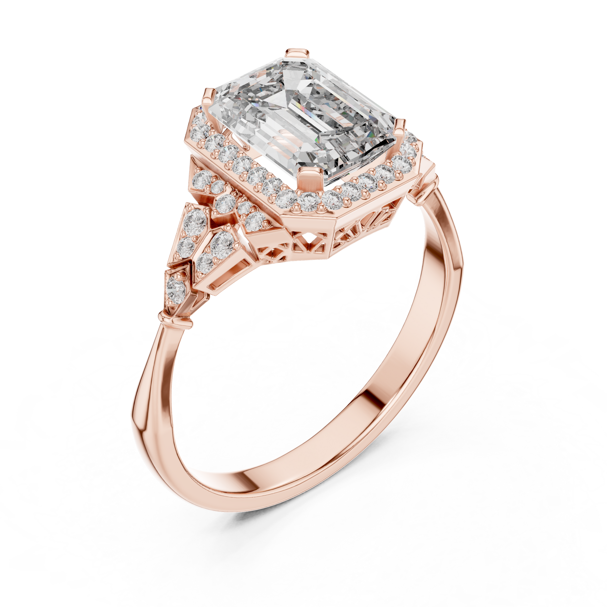 Mixed Shape Lab Grown Diamond Halo Ring
