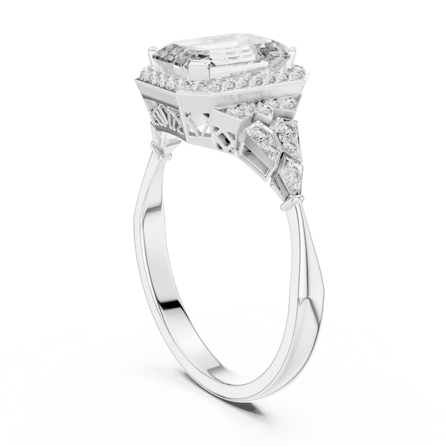 Mixed Shape Lab Grown Diamond Halo Ring