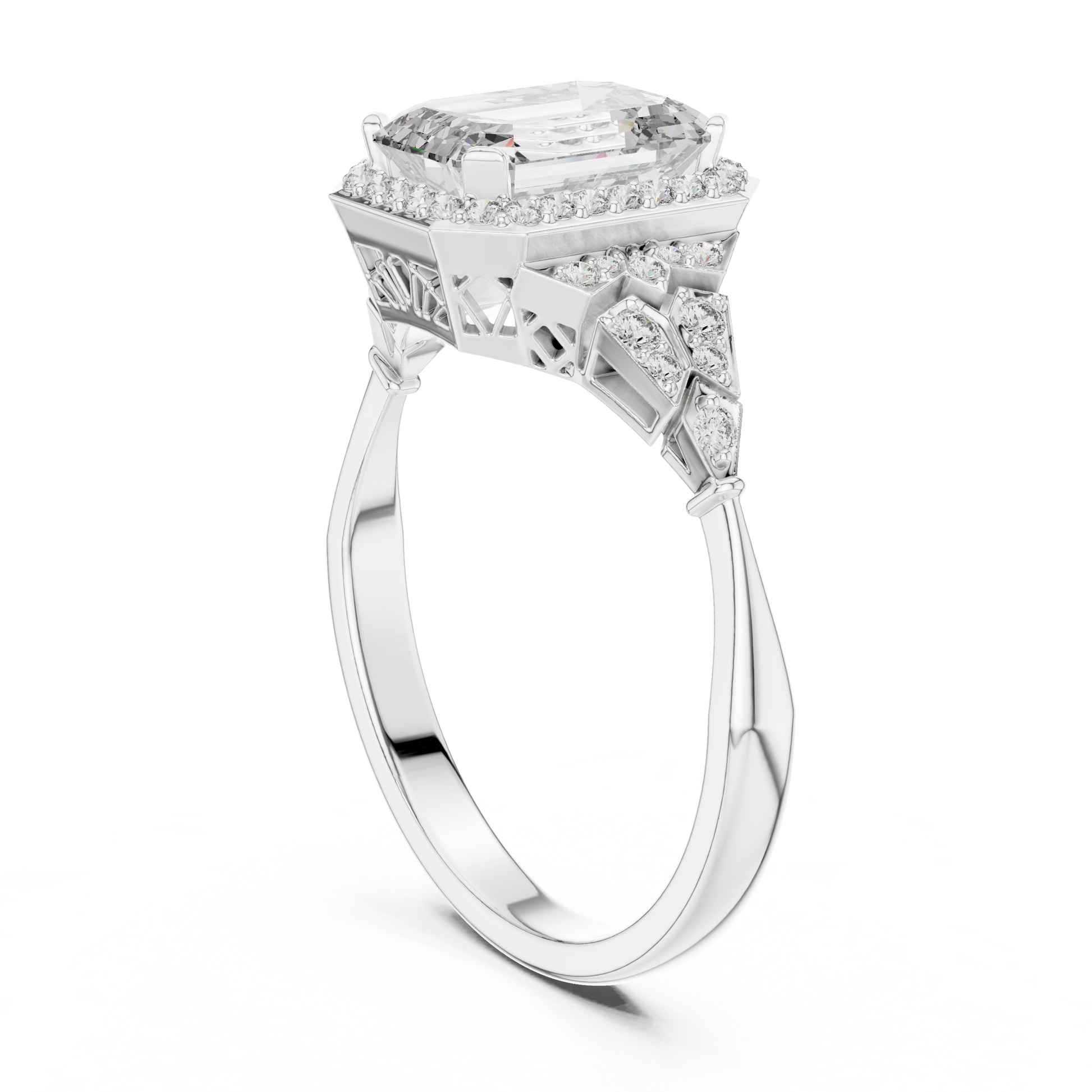 Mixed Shape Lab Grown Diamond Halo Ring