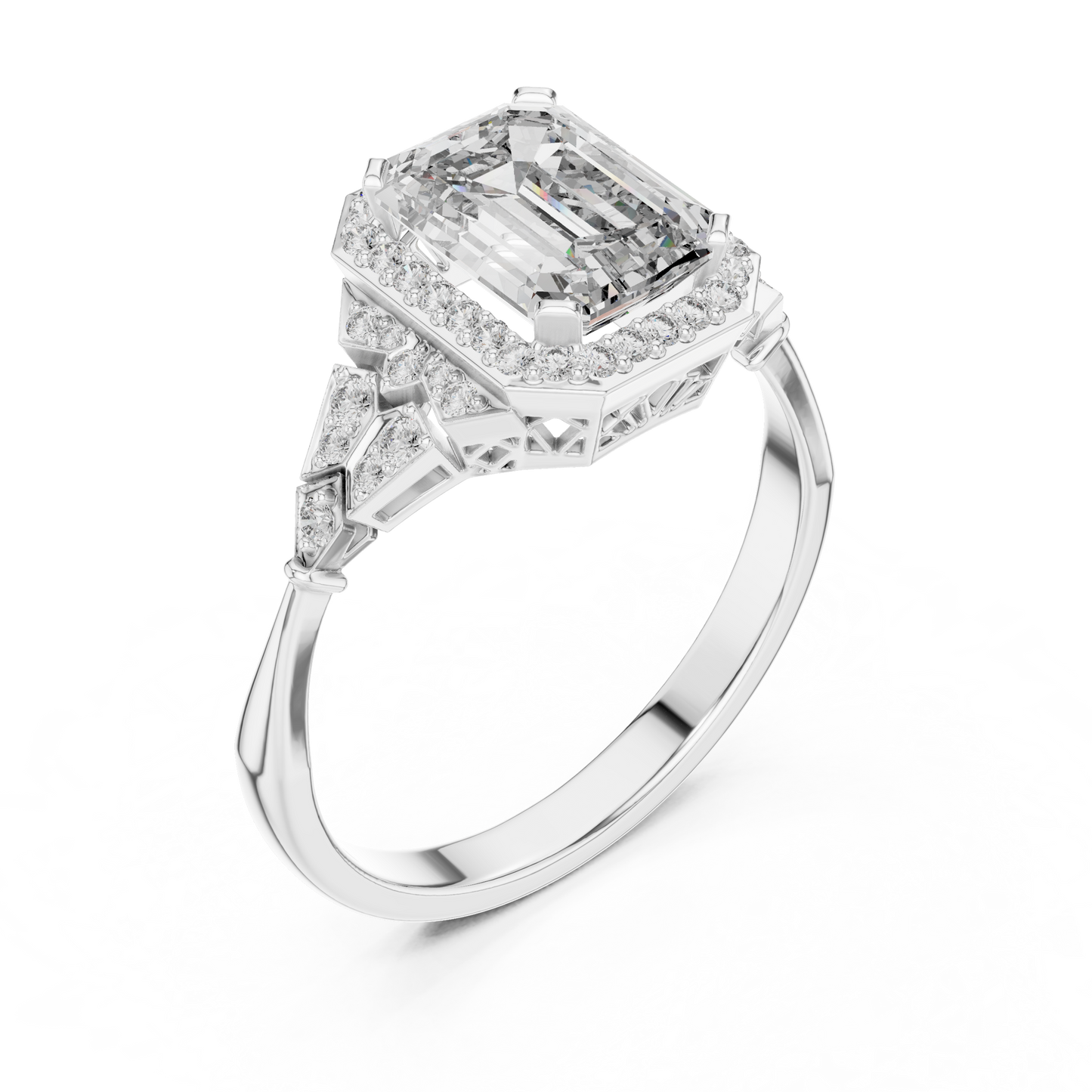 Mixed Shape Lab Grown Diamond Halo Ring