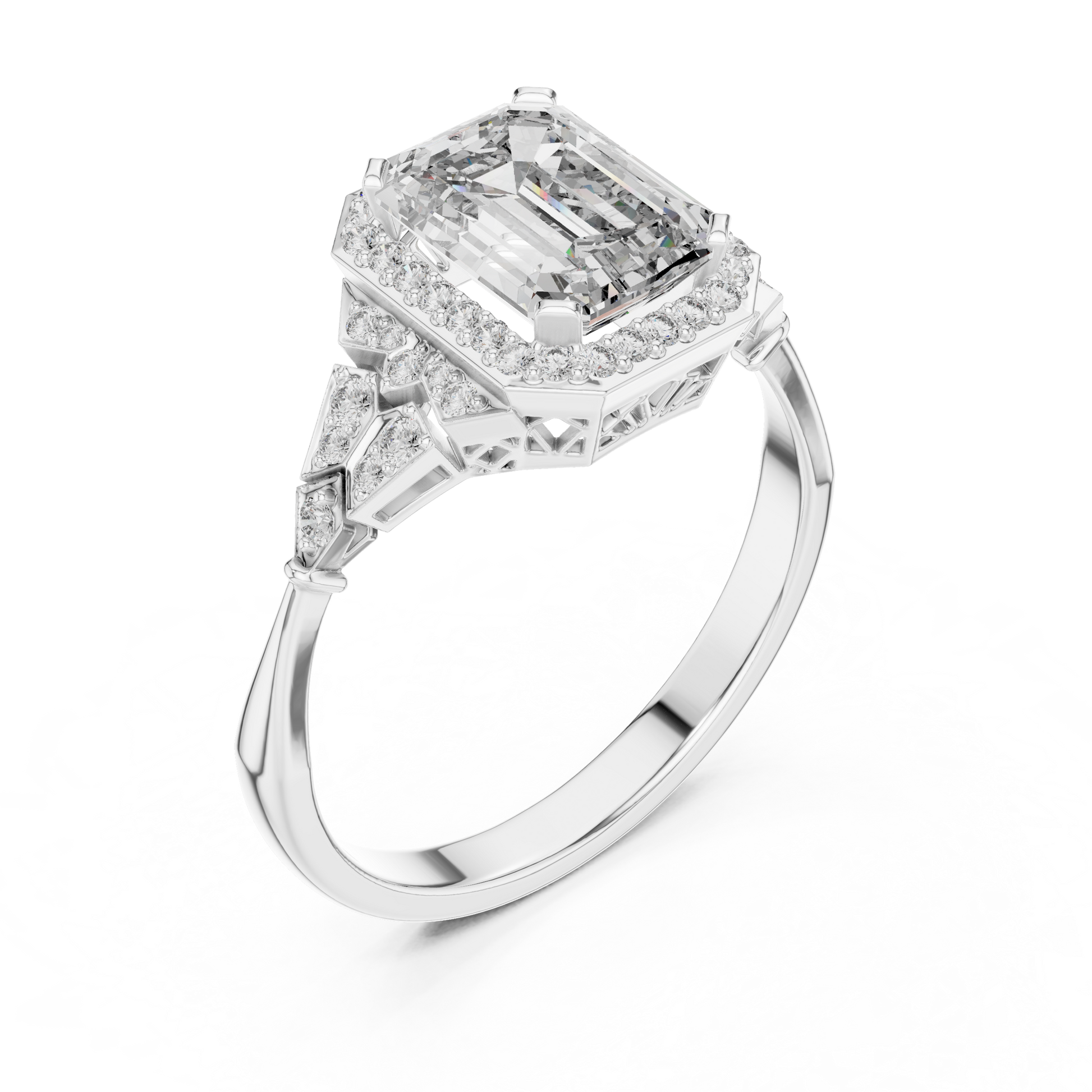 Mixed Shape Lab Grown Diamond Halo Ring