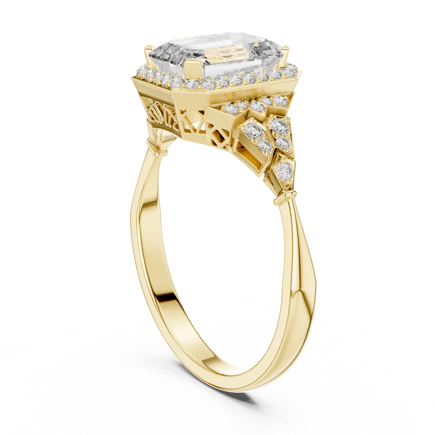 Mixed Shape Lab Grown Diamond Halo Ring