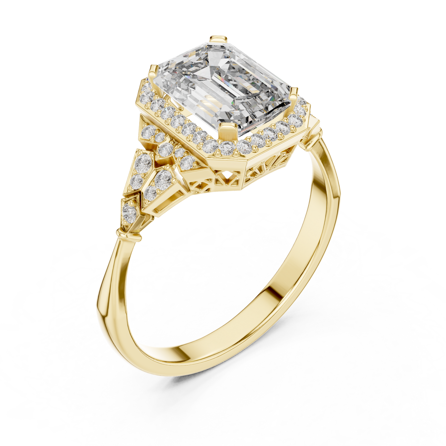 Mixed Shape Lab Grown Diamond Halo Ring