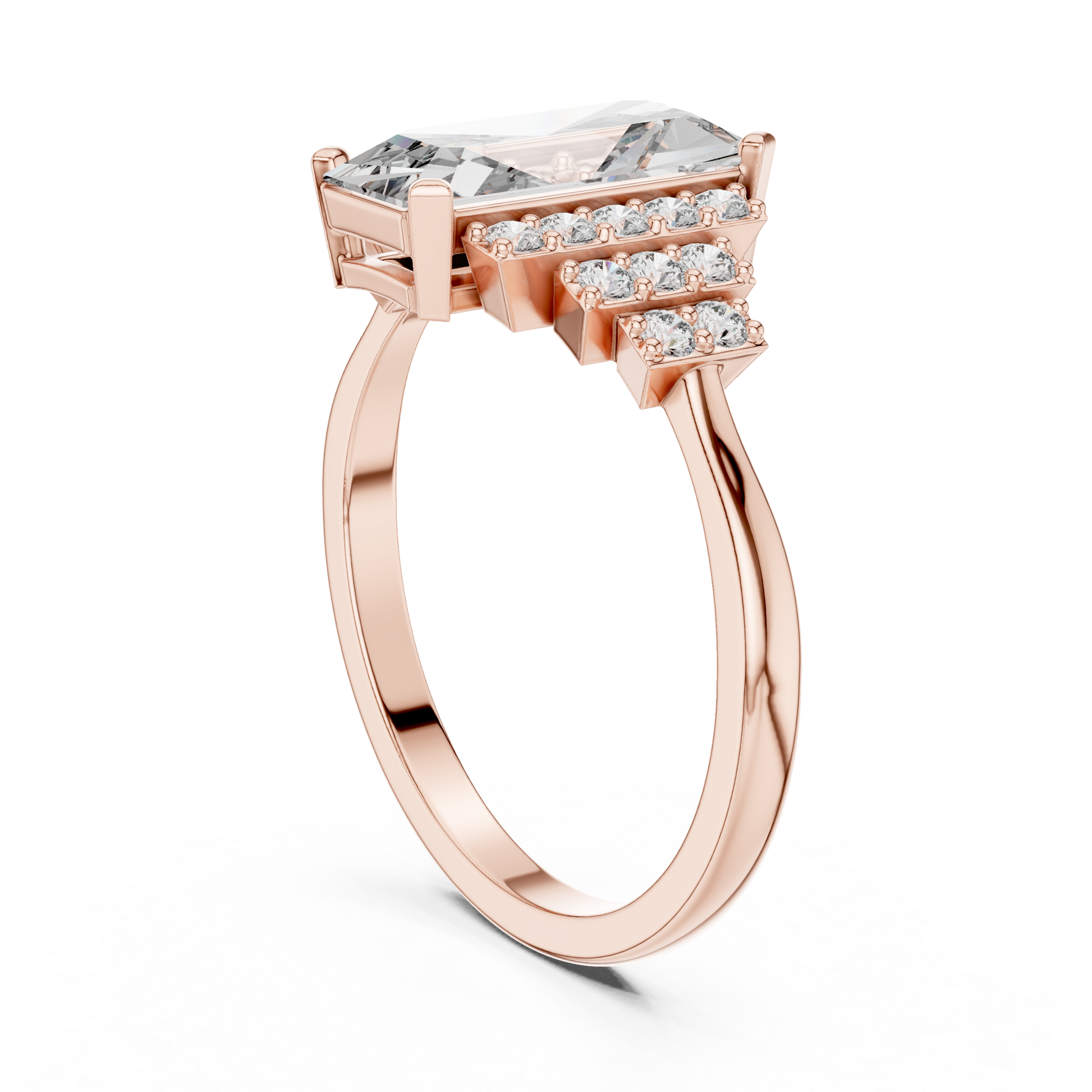 Mixed Shape Lab Grown Diamond Halo Ring
