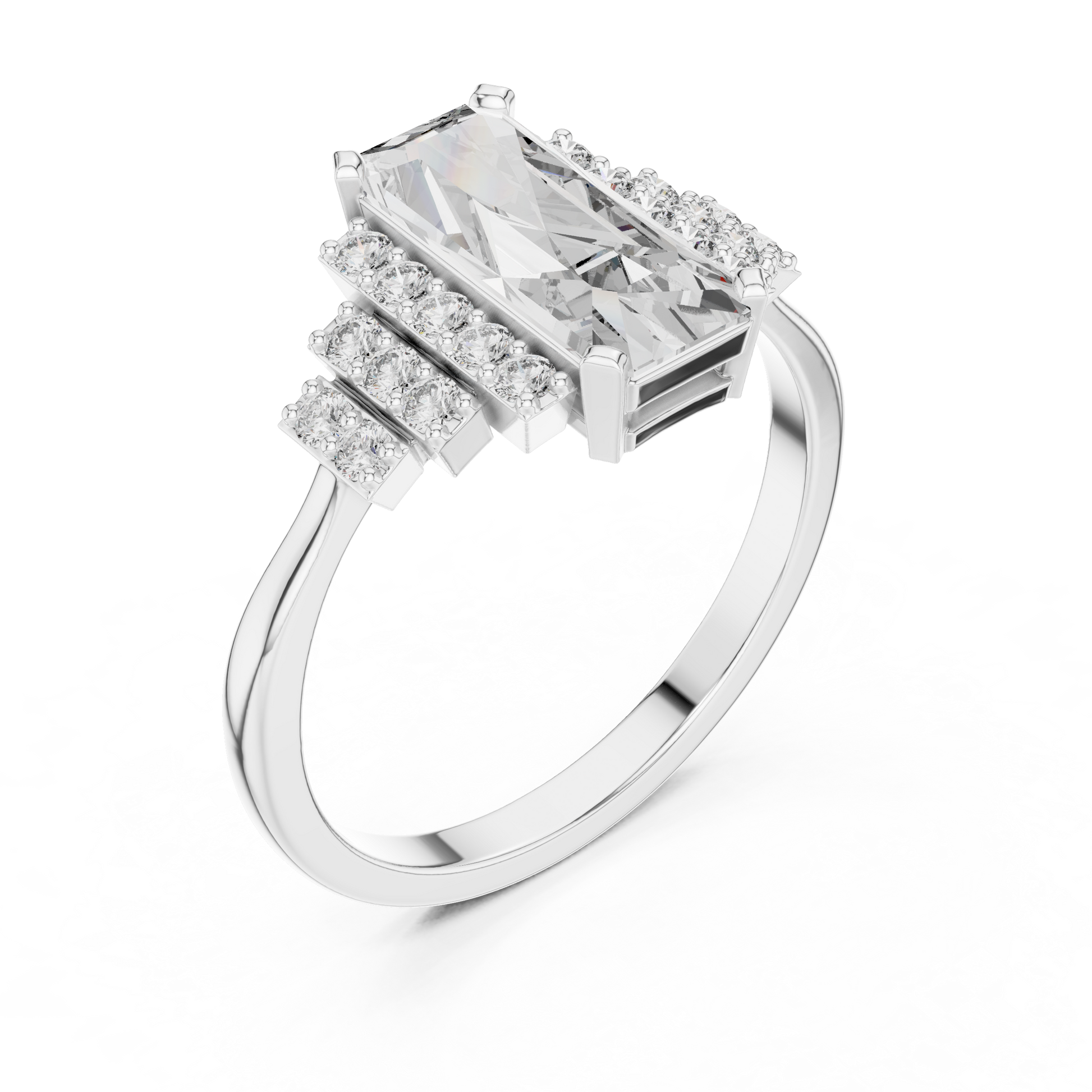 Mixed Shape Lab Grown Diamond Halo Ring