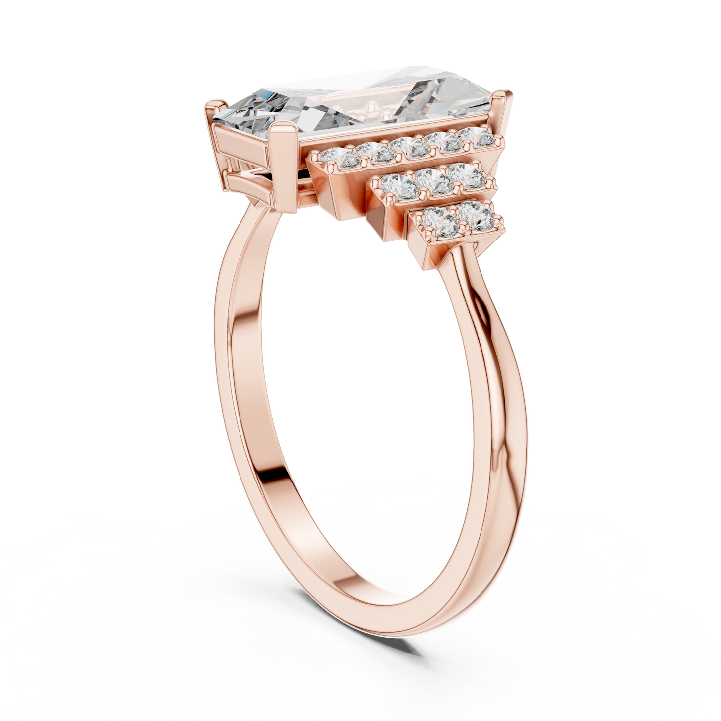 Mixed Shape Lab Grown Diamond Halo Ring