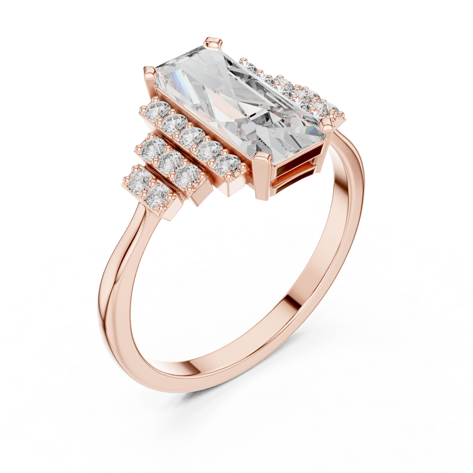 Mixed Shape Lab Grown Diamond Halo Ring