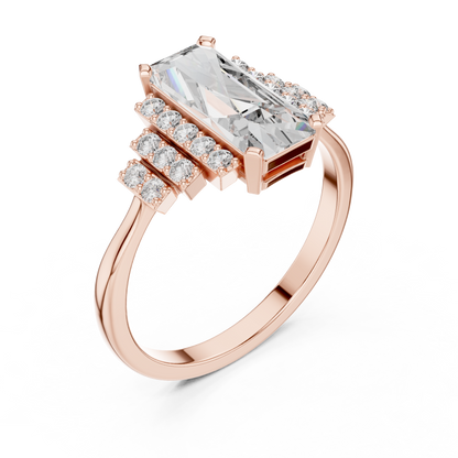 Mixed Shape Lab Grown Diamond Halo Ring