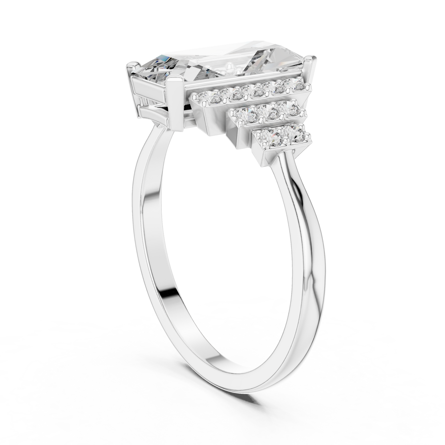 Mixed Shape Lab Grown Diamond Halo Ring