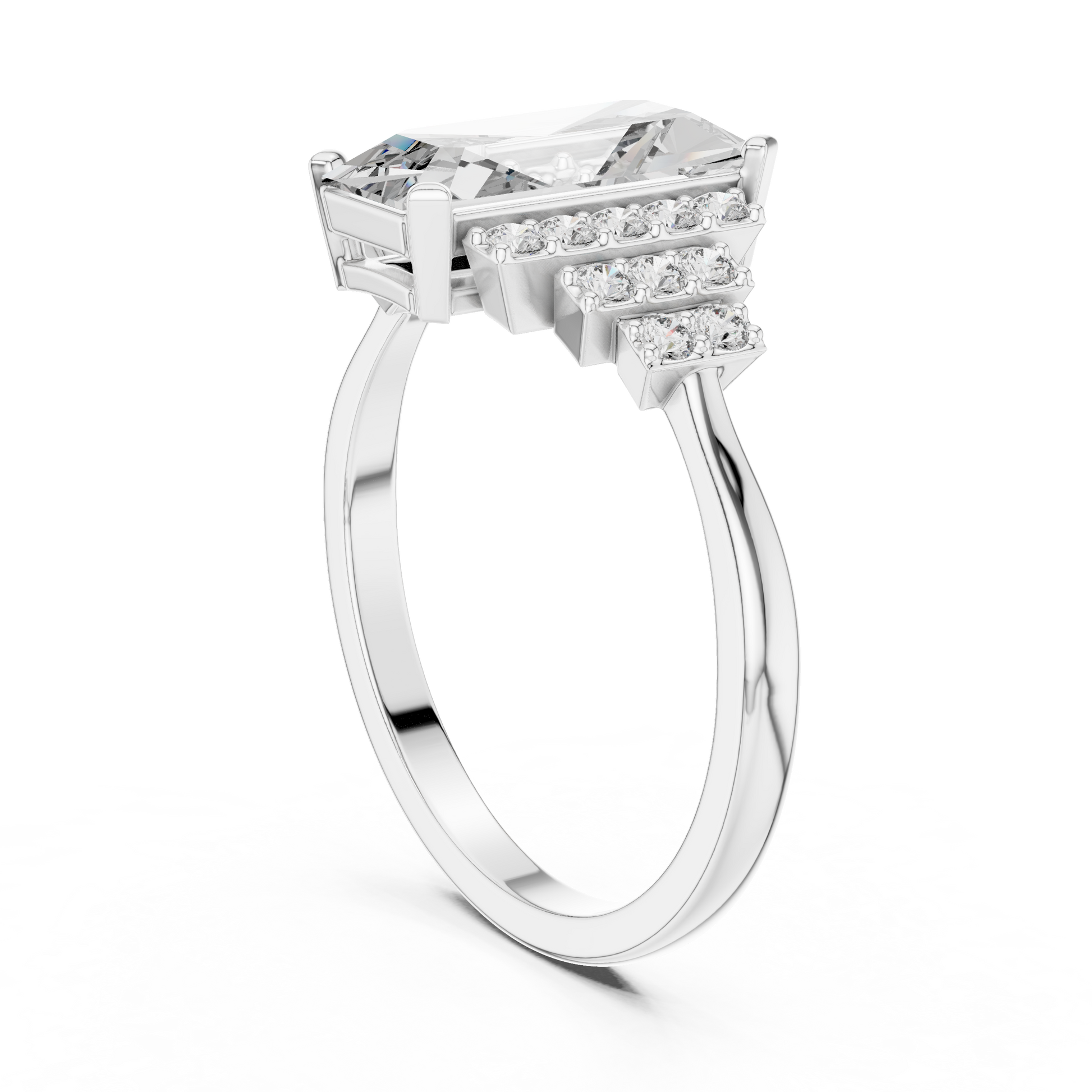 Mixed Shape Lab Grown Diamond Halo Ring