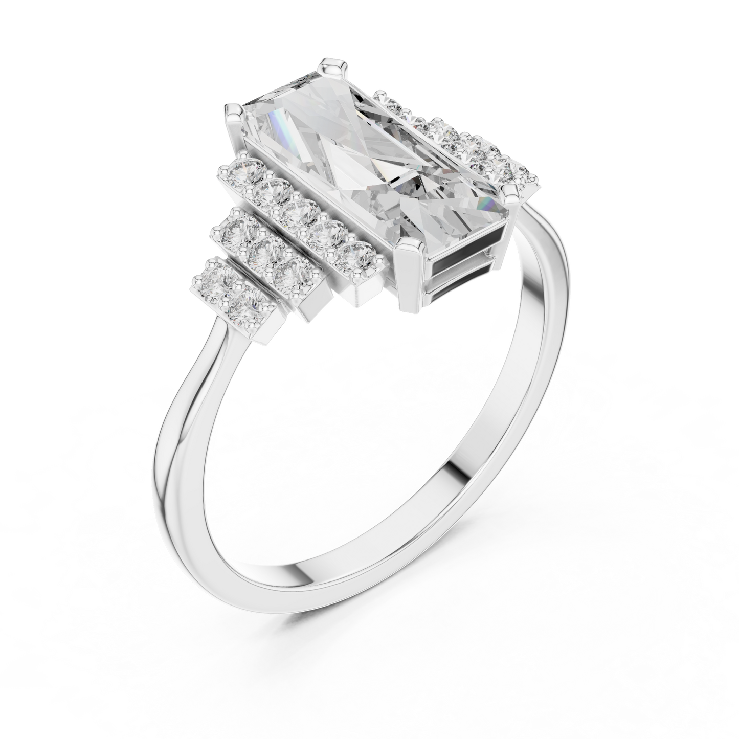 Mixed Shape Lab Grown Diamond Halo Ring