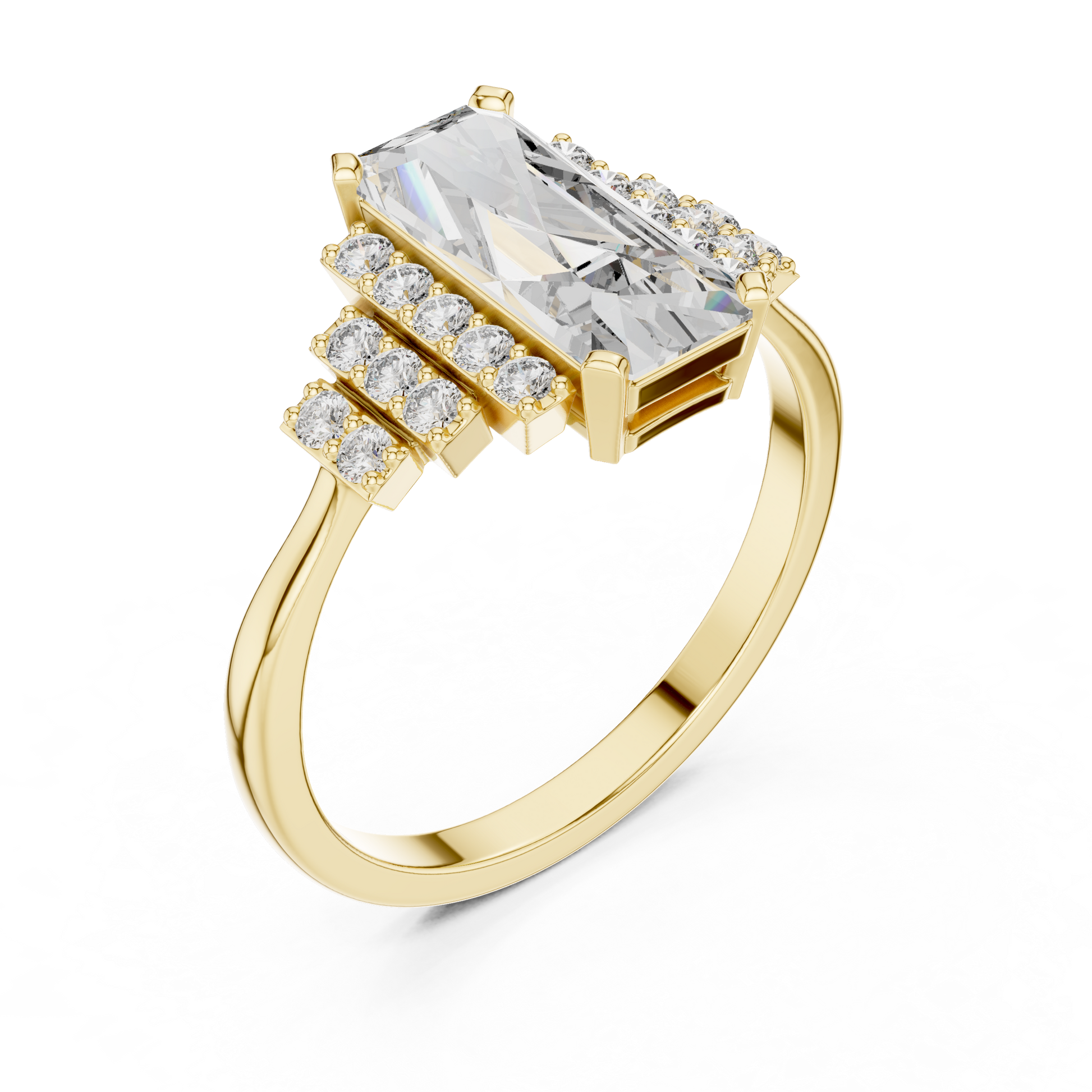 Mixed Shape Lab Grown Diamond Halo Ring