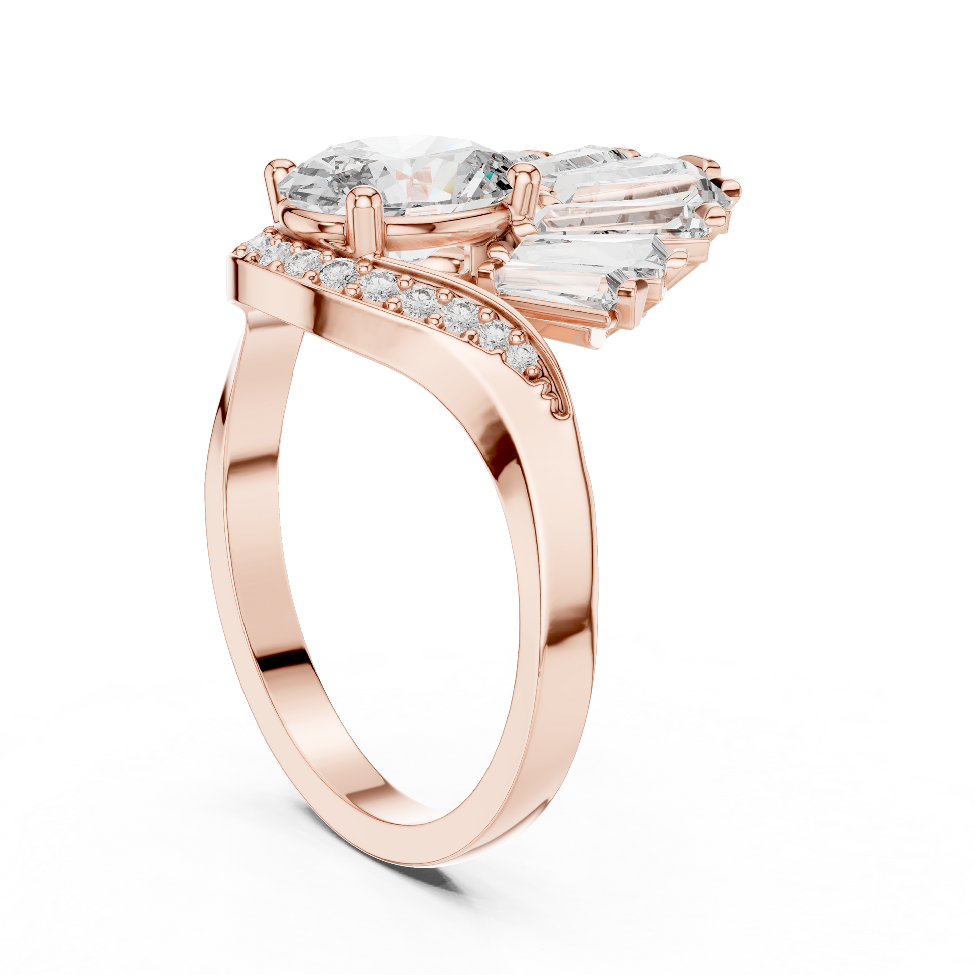 Mixed Shape Lab Grown Diamond Halo Ring