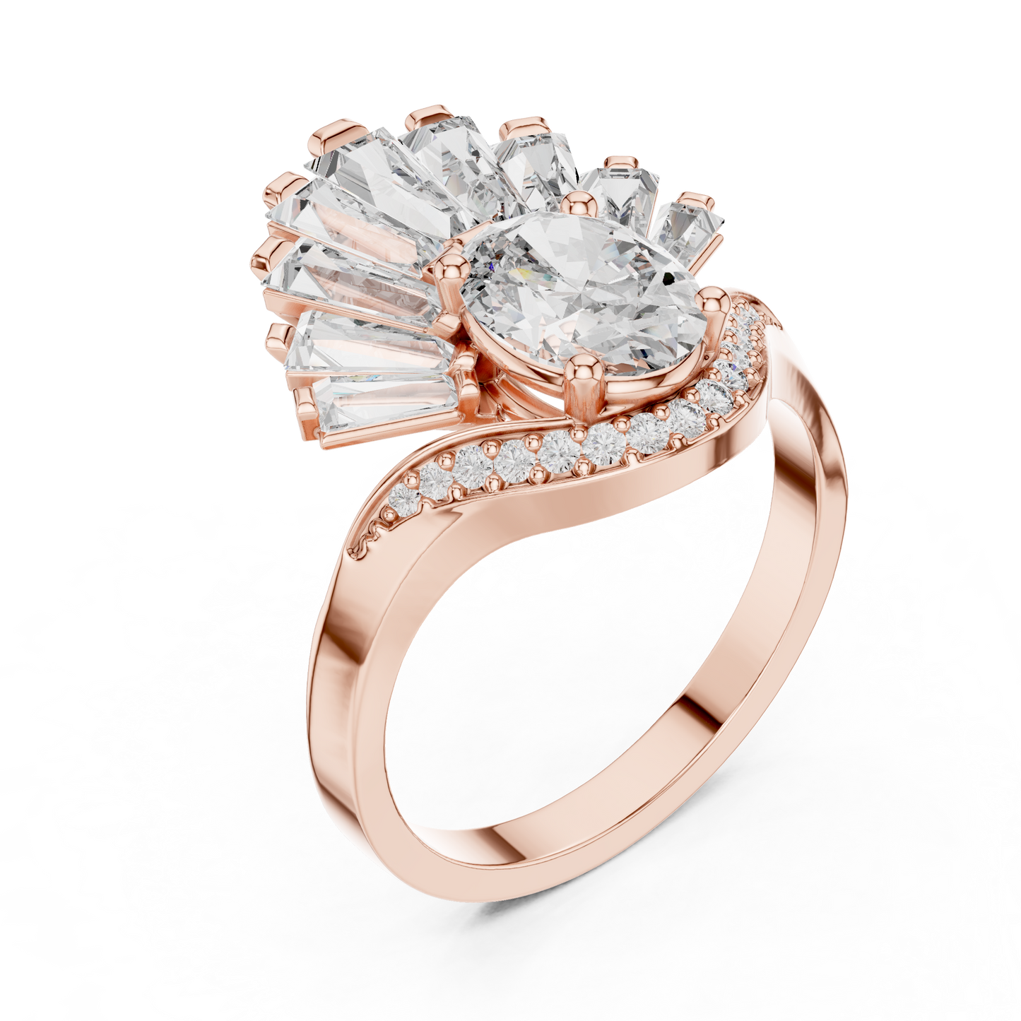 Mixed Shape Lab Grown Diamond Halo Ring
