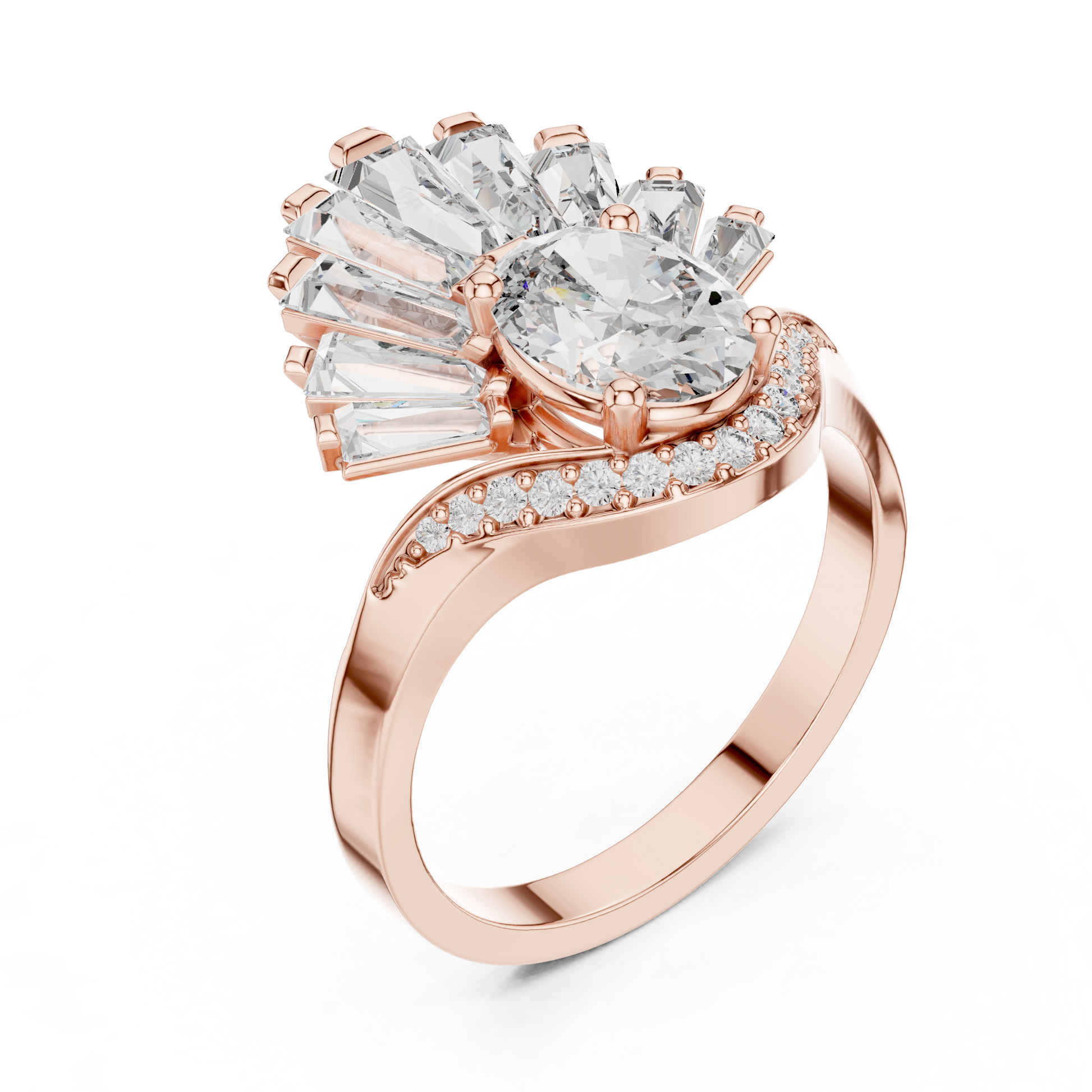 Mixed Shape Lab Grown Diamond Halo Ring