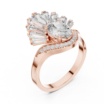Mixed Shape Lab Grown Diamond Halo Ring