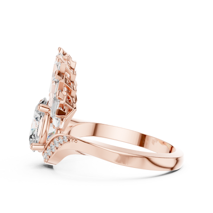 Mixed Shape Lab Grown Diamond Halo Ring