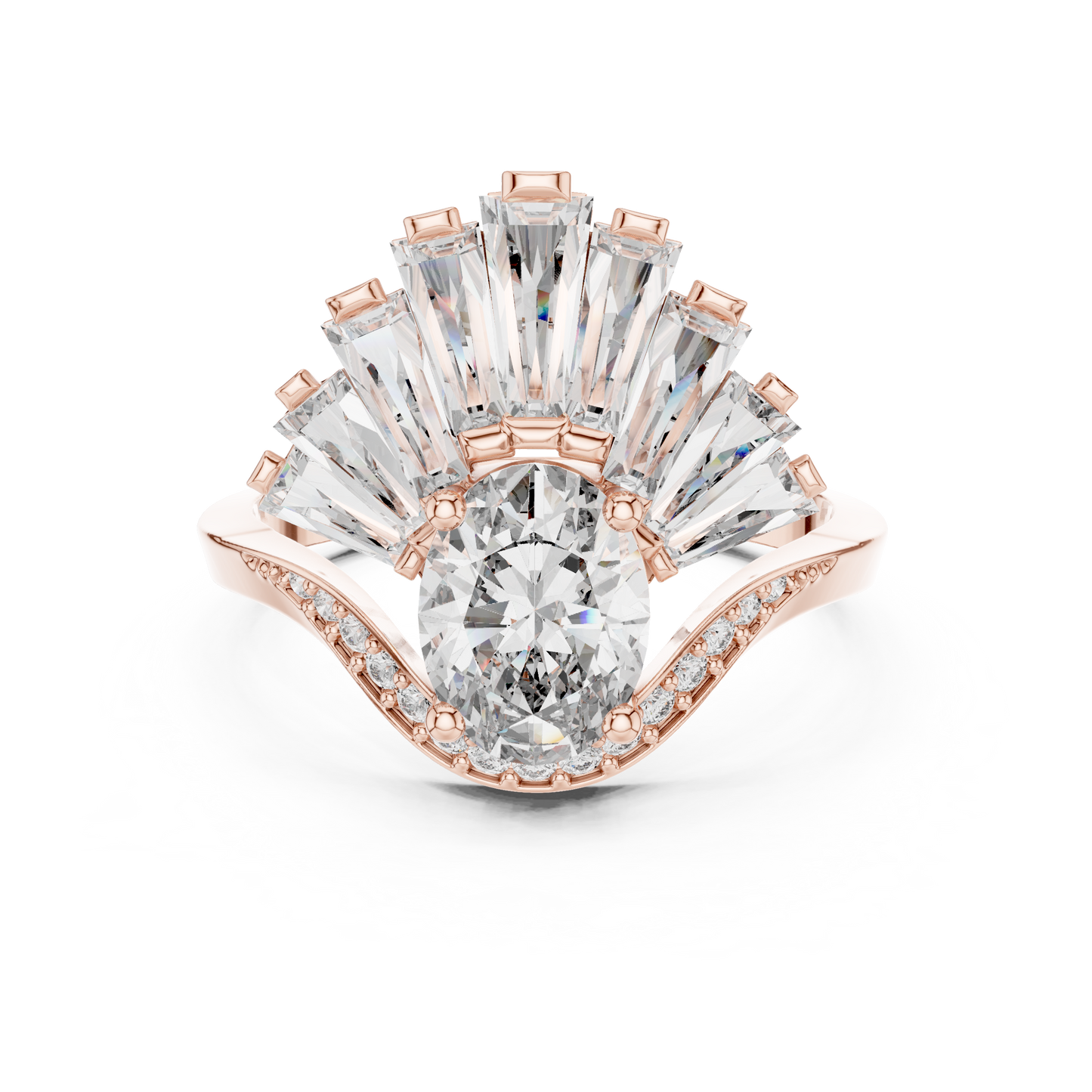 Mixed Shape Lab Grown Diamond Halo Ring
