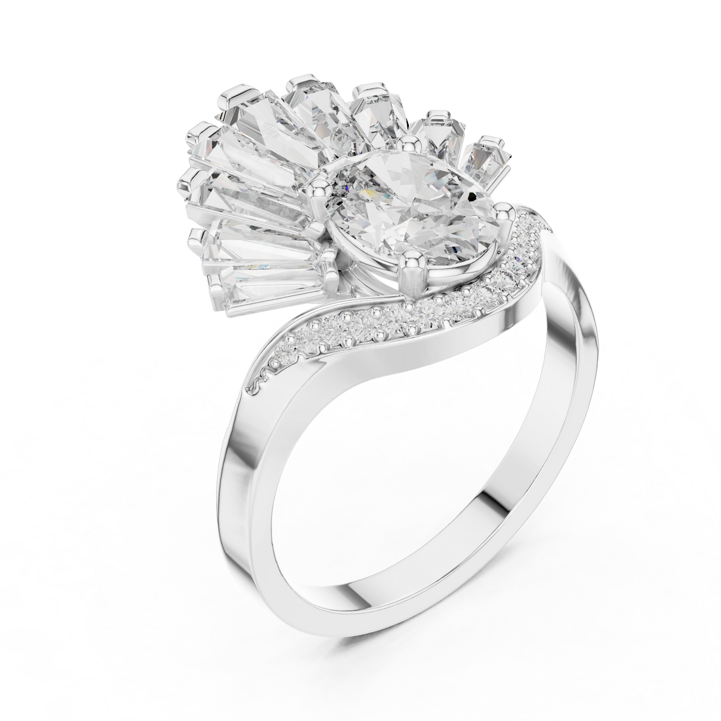 Mixed Shape Lab Grown Diamond Halo Ring