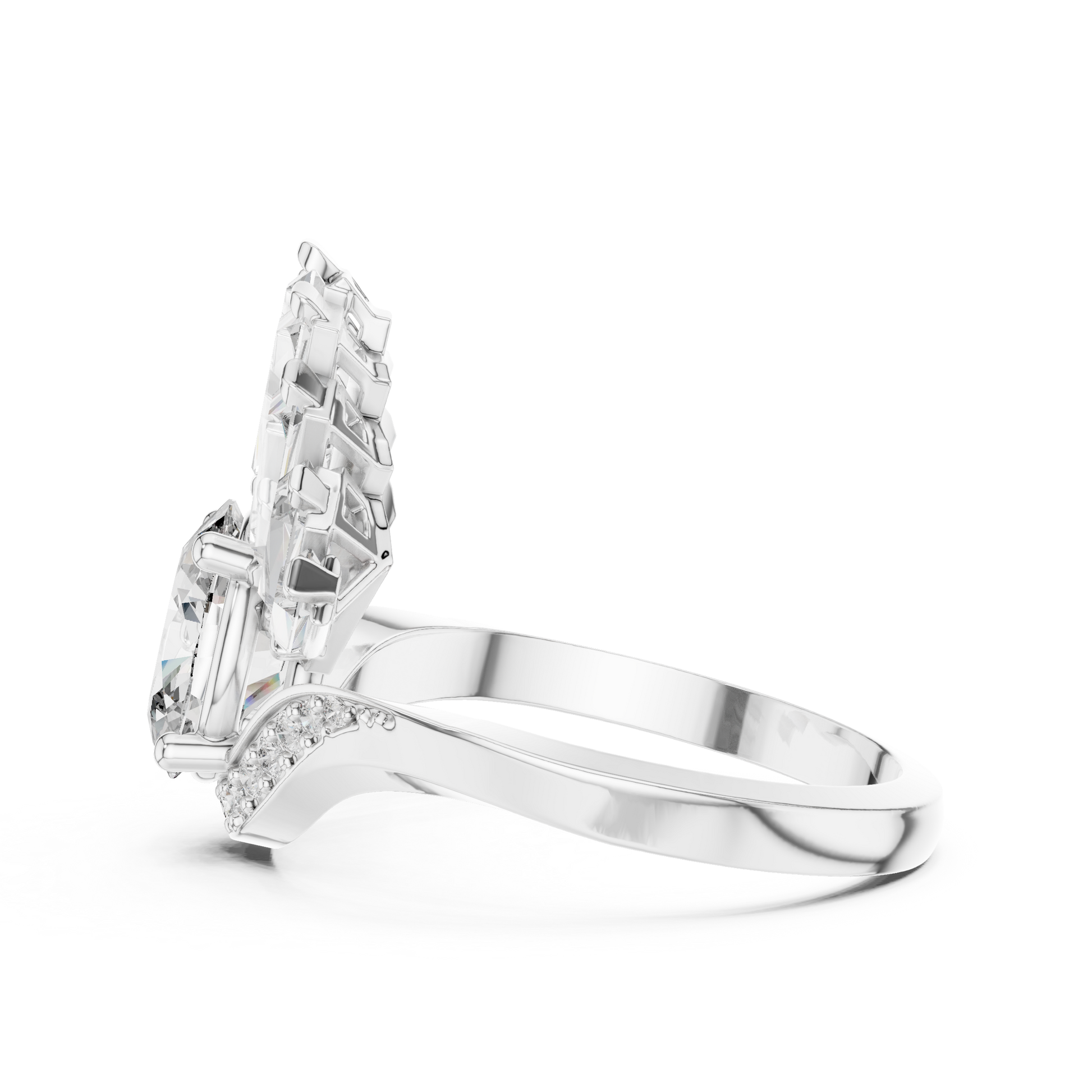Mixed Shape Lab Grown Diamond Halo Ring