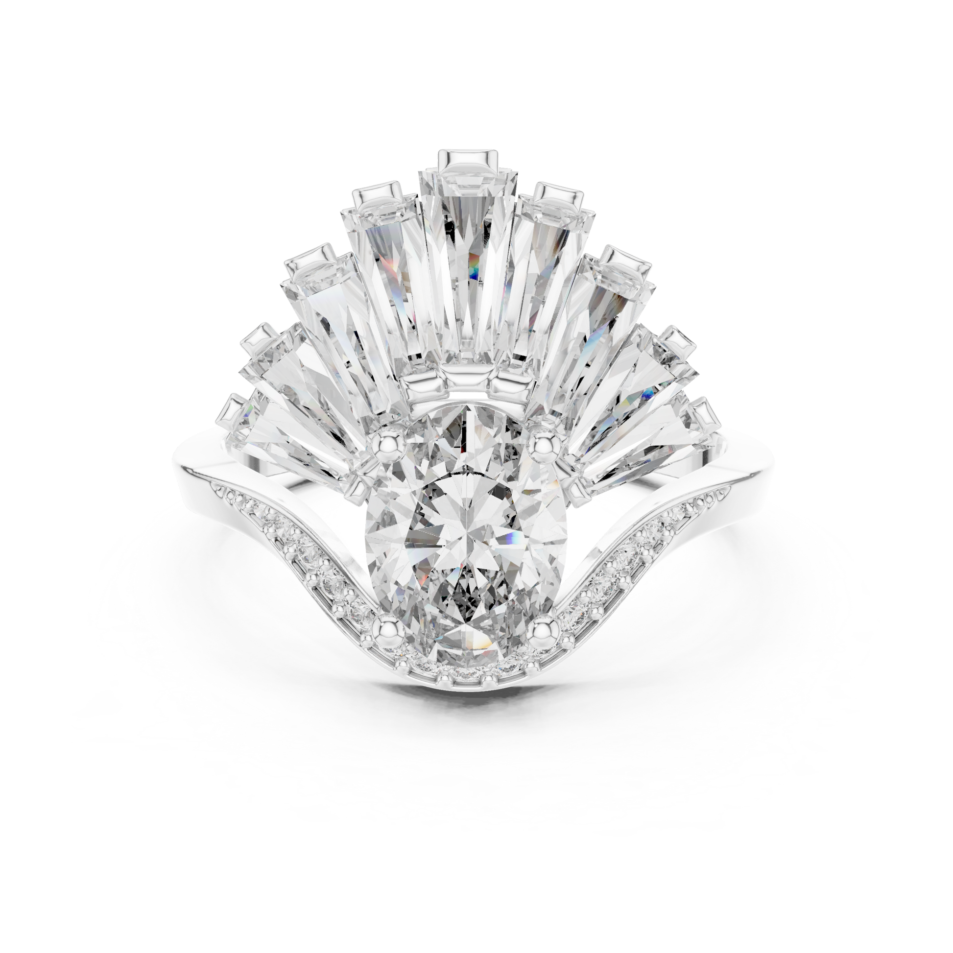 Mixed Shape Lab Grown Diamond Halo Ring