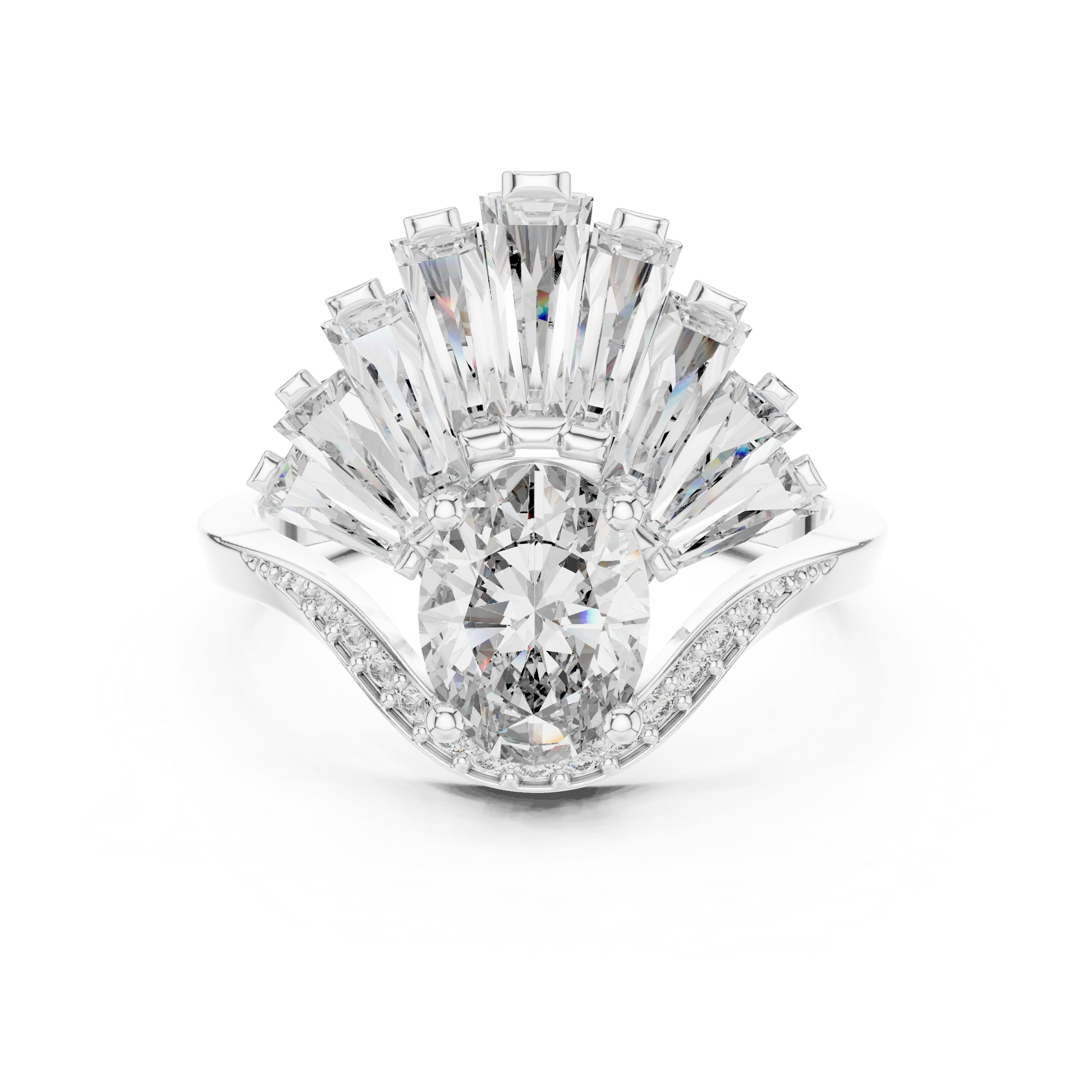 Mixed Shape Lab Grown Diamond Halo Ring