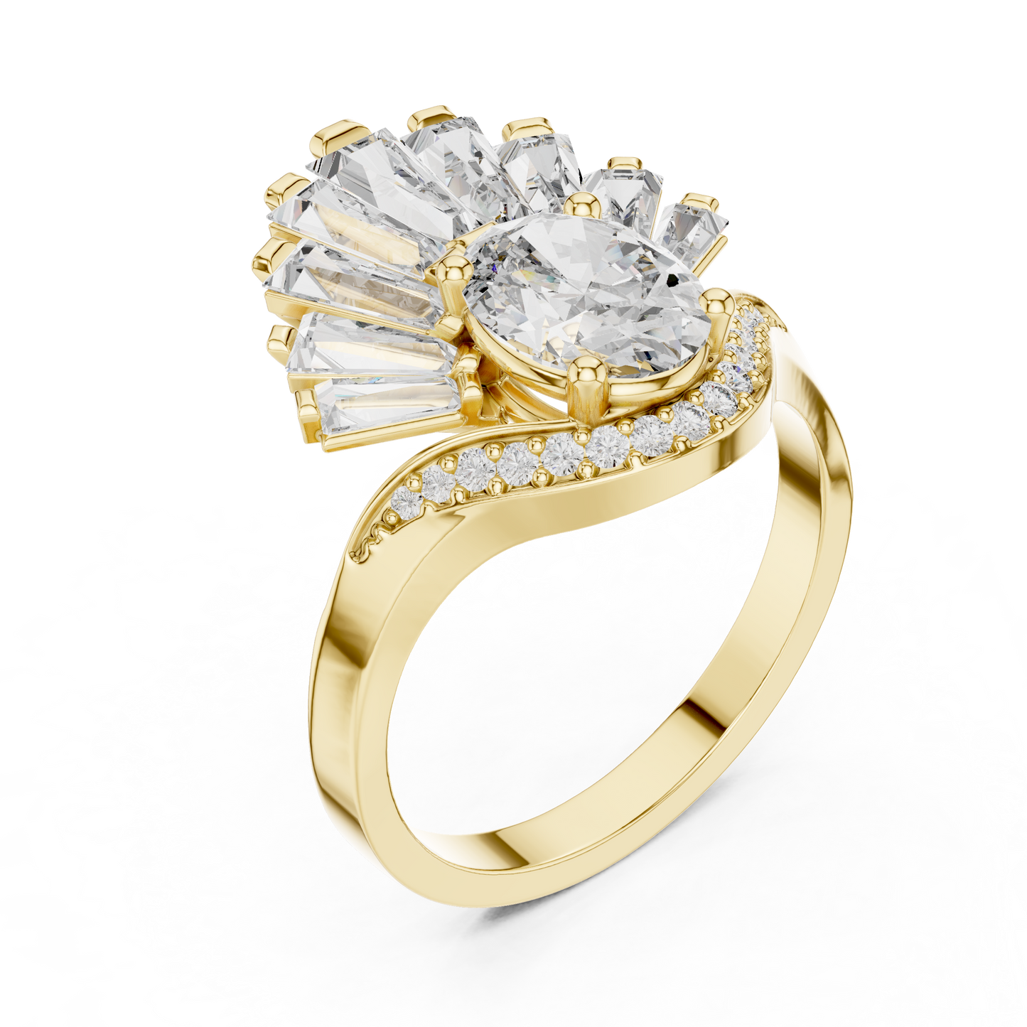 Mixed Shape Lab Grown Diamond Halo Ring